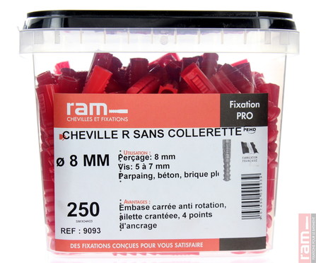 RAM CHEVILLE R8 8X39MM-1000PC