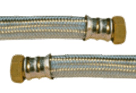Aanvoerflexibel gevlochten ommanteling inox L1000mm 4/4"FF D26