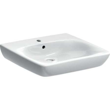 Geberit Renova Comfort lavabo 650 mm x 550 mm - avec trou de robinet central - avec trop-plein - blanc