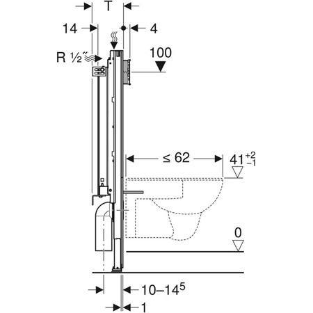Geberit Duofix élément pour construction en dur pour WC suspendu 112 cm