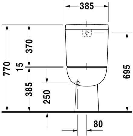 Duravit D-Code staande wc met verticale uitgang