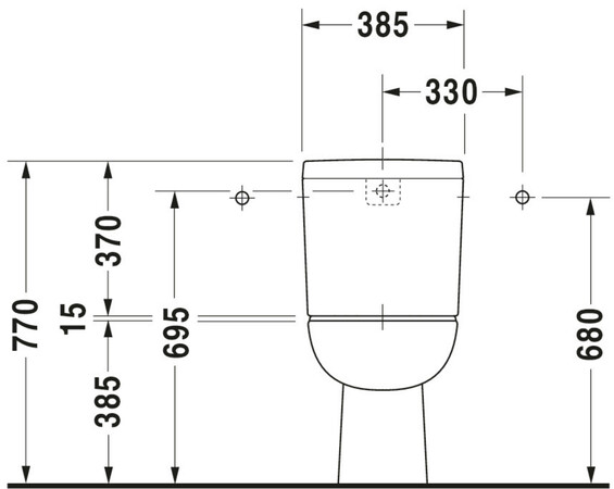 Duravit D-Code staande wc met verticale uitgang