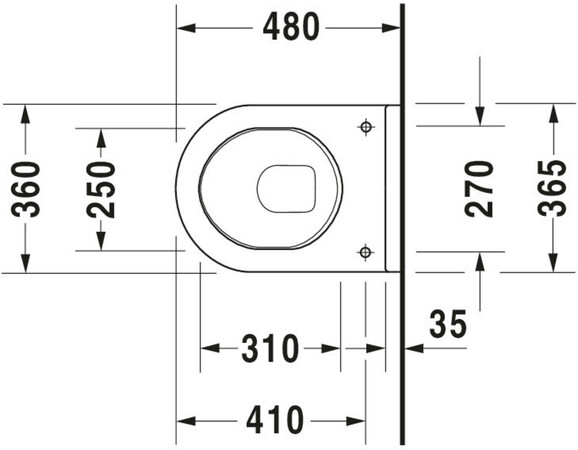 Duravit Starck 3 Wandklosett kompakt 360X485mm