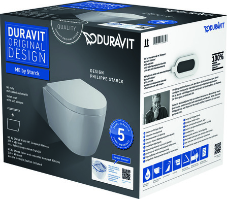 Duravit ME by Starck Compact PACK hangtoilet rimless