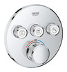 Grohe Grohtherm SmartControl Thermostat Unterputz 3 Ventilen rund chrom