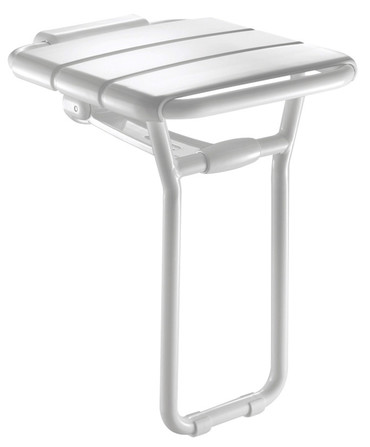 Delabie siège douche avec pied relevable 407 x 360 mm aluminium blanc