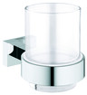 Grohe Essentials Cube glas met houder wandmontage glas en metaal chroom