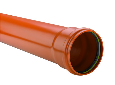 Kabelwerk Eupen Eucarigid-RE SN2 tube d'égouttage PVC Benor D125 x 3,2 mm L 3 m orange