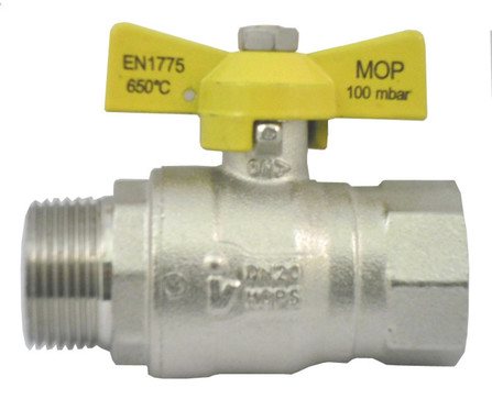 Van Marcke robinet d'arrêt gaz ARGB modèle demi-raccord type MF 1/2" laiton