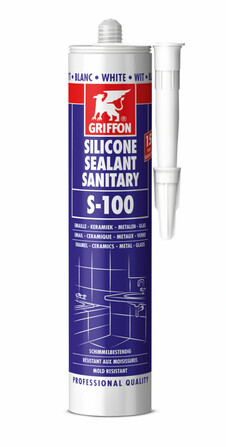 Griffon S-100 silicone koker van 300 ml niet overschilderbaar wit