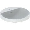 Geberit VariForm lavabo encastré rond ouverture robinet centrée D48 blanc