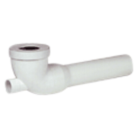 Nicoll coude WC long 90° sortie D 90 mm avec embranchement D 40 mm PVC blanc