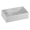 Geberit Diedro lave-mains blanc 400 x 230 mm avec trou robinet à gauche